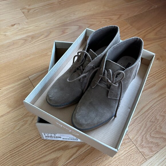 Clarks Hazen Charm 5.5 femme bottillon botte suède gris (130tx) - Picture 1 of 5